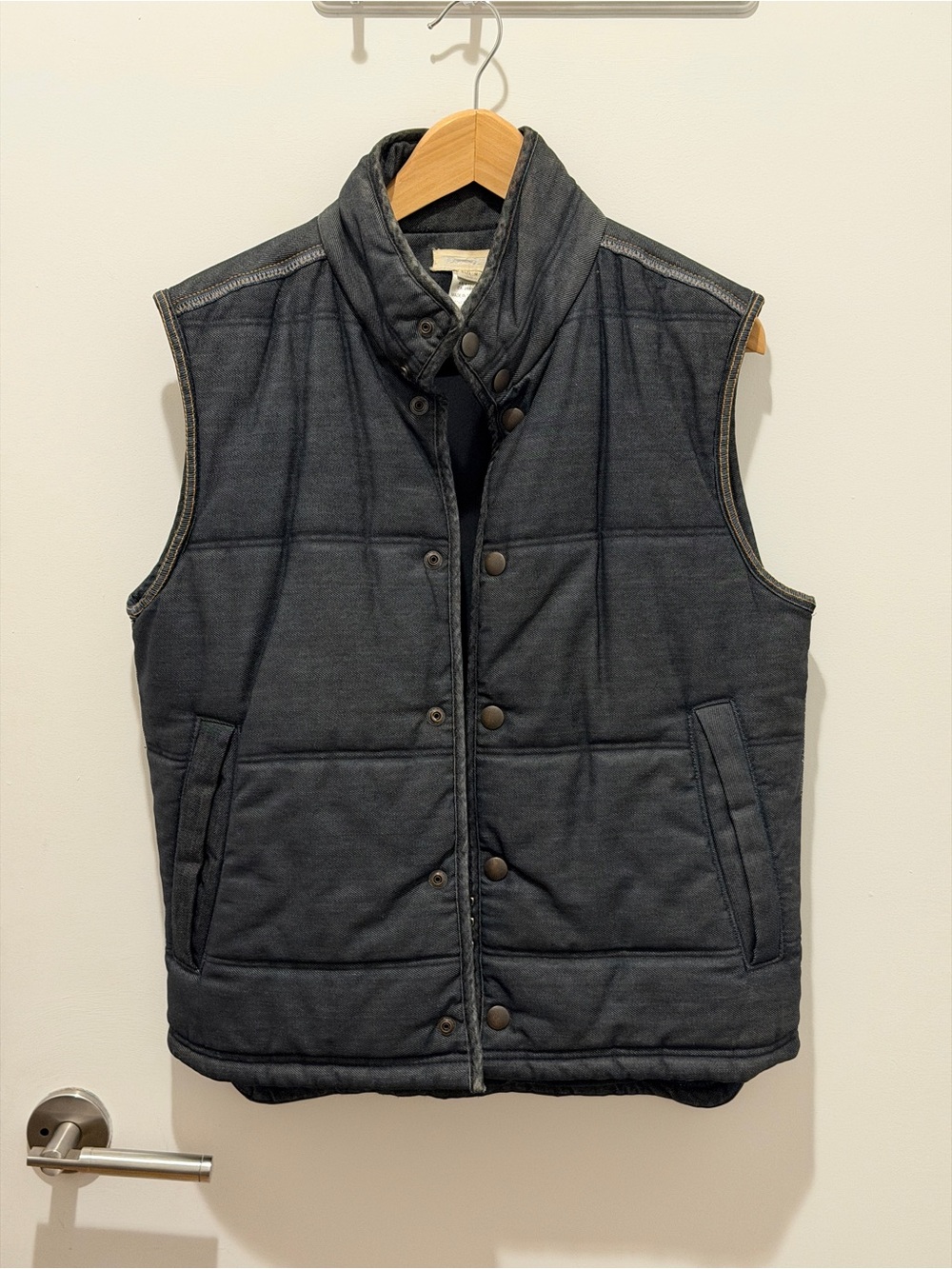 Diesel Padded Denim Vest in Indigo Blue